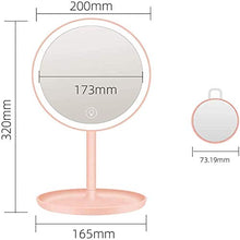 WQERLC Specchio a Parete, Specchio per Trucco a Led con 3 Colori Regolabili, Interruttore Touch Screen per Bagno, Camera da Letto, Specchi da Bagno a Parete