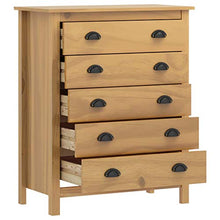 Ausla - Mobiletto Hill con 5 cassetti, in legno, per camera da letto, soggiorno, cucina, 79 x 40 x 96,5 cm, colore: Marrone miele