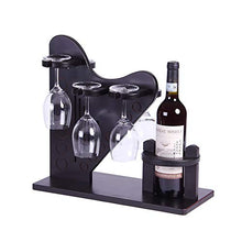 Feifei Portabottiglie Vino Set di Bicchieri da Vino in Legno per Vino - Confezione da 1 Bottiglia di Vino Rosso e 6 Bicchieri da Vino