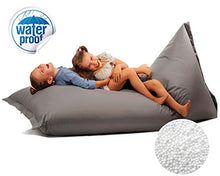 Chilly pilley Cuscino da giardino Milos, da sdraiarsi e sedersi, impermeabile, 100 x 200 cm, colore: grigio