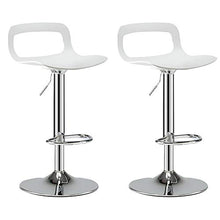 Bdb - Sgabello da bar in metallo con schienale cavo, set di 2 sgabelli da bar con altezza regolabile in altezza, sgabello da bar in plastica (colore: bianco-A, dimensioni: 41 cm)