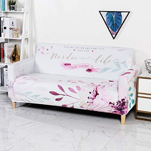 Sticker Superb Copridivano Protettore Mobili Copertura Panno Antiscivolo Divano Protector 1-4 Posti Fodera per Divano con Stampa di Fiori Elastico Sofa Cover all-Inclusive 1 PCS Salotto (E,2 Posti)