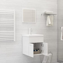 vidaXL Set Mobili da Bagno 2 pz Bianco Lucido in Truciolato
