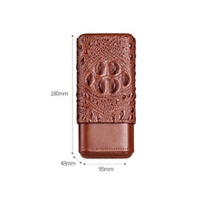 SMEJS Sigaro Caso di Cuoio, 3 Tubi Viaggi Cigar Humidor, Legno Foderato Holder Cigar Cigar Portatile Viaggi Box 3 sigari Mini Humidor (Brown)