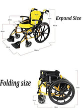 Sedie A Rotelle Semoventi, Trasporto di Transito Portatile Lega di Alluminio, Scooter Portatile Leggero Pieghevole Design Ergonomico con Freno A Pedale Pneumatico Gonfiabile Disabili/Trasporto Anzi