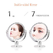 ADSE Specchio cosmetico, Specchio per Il Trucco da toeletta con 1x / 7X, 6 '' 360 Gradi; Specchio ingranditore Girevole, Specchio da Bagno con Stile Simile al Cristallo