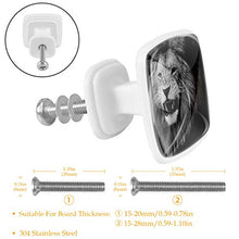Leone in bianco e nero 4 PCS Pomelli per Porta, Pomolo per Mobile, Pomelli per Mobili con Viti, Maniglia per Armadietto, Pomelli per Porta, Pomelli per Cassetti per Porta, Armadio, Cassetto e Credenza
