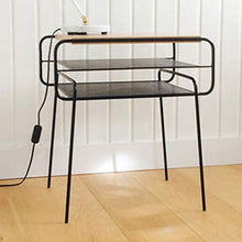 Comodini Semplice Moderna Ferro Battuto Comodino Nordic Piccolo tavolino Comodini o Tavolo con 2 Livello Shelving Comodini Letto (Color : Black)