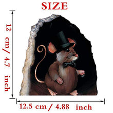 Adesivo da parete con foro per mouse, divertente e realistico 3D per battiscopa da parete, decorazione da parete per casa, cucina, camera da letto, cameretta dei bambini, decorazione da parete