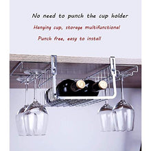 LHQ-HQ Acciaio Inossidabile Punch-Libero Multi-Funzione Hanging Supporto di Tazza di immagazzinaggio cremagliera di Vetro di Vino Capovolto Wine Rack Hanging Wine Glass Shelf