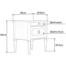 KANJJ-YU Comodino, Retro Luce Doppio Stoccaggio Camera Moda Americana Bagagli Letto d'angolo gabinetto, Adatto Grande Soggiorno/Camera da Letto/Studio, 56X39.8X60cm