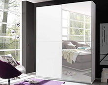 AVANTI TRENDSTORE - Victoria - Armadio con Ante scorrevoli e Specchio, in Legno Laminato, Molto spazioso, Disponibile in 2 Colori Diversi. Dimensioni: Lap 170x196x60 cm (Bianco)