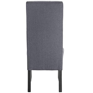 WOLTU Set 4 Sedie da Cucina Moderne Imbottite Poltrona da Pranzo Rivestiti in Tessuto di Lino Gambe in Legno, Grigio Scuro BH106dgr-4