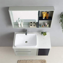 NgMik Cabinet Specchio Lavabo Mobile da Bagno Semplice Board Board Borsetto in Ceramica in Ceramica combinata Bagno Bagno Bagno Mobile da Bagno Facile da Pulire (Color : Gray, Size : 52x100x55cm)