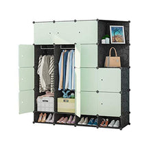 WCY Guardaroba Semplice Combinazione Pieghevole Assemblaggio Panno Armadio Economico Semplice Cabinet Tipo Moderno Plastica Plastica (Verde) Guardaroba Combinato (Dimensioni: 147x47x147cm) yqaae