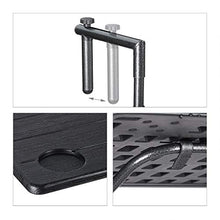 Relaxdays Tavolino Pieghevole per Balcone, 3 Altezze Regolabili, LxP 59,5 x 36, Appeso a Ringhiera, Effetto Legno, Nero
