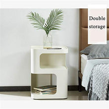 Comodino,Tavolino Laterale Tavolo Fine del Ferro Moderno con Vano Portaoggetti Aperto Comodino Comodino con Vassoio per Soggiorno, Camera da Letto (Color : White)
