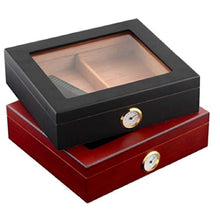 XJJZS. Scatola per sigari in Legno di Cedro Rosso Nero (30 sigari) Custodia per armadietto per humidor con igrometro (Color : Red)
