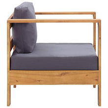 vidaXL Sedia da Giardino con Cuscino Seggiola da Esterni Sedile per Patio Arredo da Giardino Mobile da Esterni Grigio Scuro in Legno di Acacia