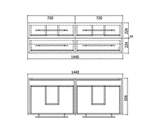 Set di mobili da bagno PersepolisXL rovere chiaro con 2 colonne e specchio a LED