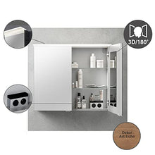 Fackelmann - Set di mobili da Bagno in Stile Rustico, con armadietto a Specchio a LED, 100 cm, 3 Pezzi
