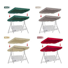 Swing Canopy Replacement Copertura superiore impermeabile per Outdoor Garden Patio Porch Yard 164 114 15 cm verde