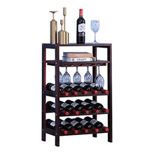 Cremagliera del vino, soggiorno armadietto del vino in legno massello dal pavimento al soffitto, vino visualizzazione vino rosso cremagliera multistrato, con testa in giù la cremagliera di vetro di vi
