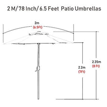 Ombrellone da Giardino/ Balcone/ Terrazzo Rosso Antipioggia Ombrelloni Da Giardino Per Ombrelloni Per Tavolini, Ombrello Da Mercato Rotondo Portatile Per Balcone Da Giardino Esterno, 2 M / 6,5 Piedi