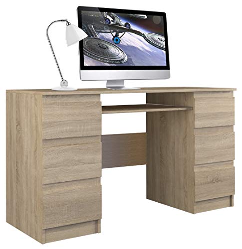 NOXEN - Scrivania bianca, cassettiera, mobili per camera da letto, credenza, comodino, armadio per casa, soggiorno, corridoio, rovere