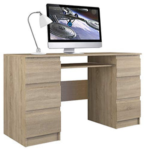 NOXEN - Scrivania bianca, cassettiera, mobili per camera da letto, credenza, comodino, armadio per casa, soggiorno, corridoio, rovere