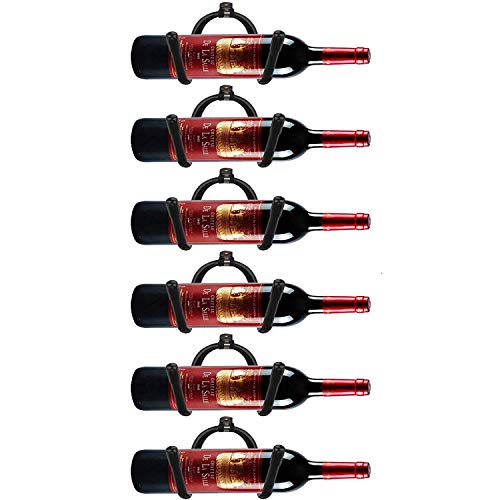 Portabottiglie universale da parete, supporto per portabottiglie e portabottiglie flessibile,regolabile,montaggio a parete,per bicchieri da vino,decorazione moderna,in metallo (contiene 6 bottiglie)