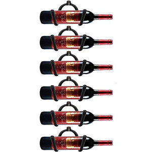 Portabottiglie universale da parete, supporto per portabottiglie e portabottiglie flessibile,regolabile,montaggio a parete,per bicchieri da vino,decorazione moderna,in metallo (contiene 6 bottiglie)