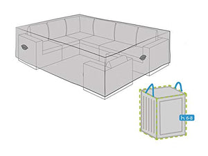 Schutzhülle n Set: copertura 300 x 300 x 75 cm per mobili da giardino rettangolari + tasca per 6 – 8 cuscini