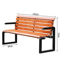 GaoF Sedia da Giardino per Esterni in Legno massello per Uso Domestico, panchina per Il Tempo Libero da terrazza con Schienale e braccioli, Panca da Giardino con Struttura in ghisa