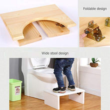 LTINN Sgabello da Toilette Pieghevole in Legno, Sgabello Anti-stitichezza Naturale e Confortevole, Sgabello da Bagno Antiscivolo