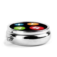 Controller per videogiochi, contenitore rotondo per pillole a 3 scomparti, in metallo, per medicina e vitamine, contenitore decorativo per viaggi all'aperto