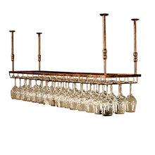 ZFF Wine rack Portabottiglie Portabottiglie |Portabottiglie A Soffitto con Altezza Regolabile in Vetro |Portabottiglie da Parete Rustico |Supporto for Calici (Size : L120*W35cm)