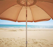 Joy Summer Ombrellone Alluminio 220 cm con Camino Antivento Stecche Fiberglass Spiaggia Bar Lido Ecrù