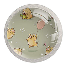 Maniglie per cassetti Manopole per cassetti Manopole rotonde Confezione da 4 per armadietto, cassetti, cassettiere, cassettiere ecc. Maiale E Ananas Dorati