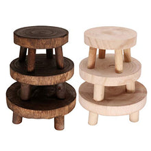 Sgabello per piante in legno, sgabello per fiori, sgabello in legno naturale, supporto decorativo per vasi di fiori, stile rustico, tavolino da caffè, sgabello per fiori, sgabello di base (marrone, L)