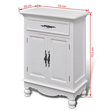 Lingjiushopping Armadietto Bianco in Legno con 2 Ante e 1 Cassetto Materiale: MDF e Legno di Pino (Struttura) + Ferro (Maniglia) Buffet e credenze