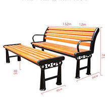 LXLH Panca da Giardino Panca da Giardino per Esterni, Panca da terrazza per Veranda Impermeabile e Resistente alla corrosione con Schienale, La Struttura in Metallo è antiruggine e Facile da Puli