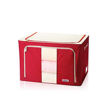 C-J-Xin Scatola portaoggetti sotto il letto, scatola portaoggetti in tessuto Oxford, scatola portaoggetti di finitura, finestra trasparente pieghevole lavabile, 11 l 30*23*16cm rosso