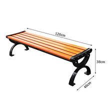 Panca da Giardino in Legno A 2 Posti, 120 Cm, Mobili da Esterno, Seduta con Doghe in Legno, Gambe in Metallo, Panchina per Balcone, Patio, Senza Schienale