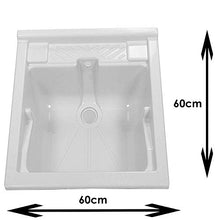 Lavatoio - Pilozzo BIANCO, ALTA RESISTENZA per esterni, materiale di prima scelta e stampo uniforme senza punti deboli, sifone IN REGALO, lavabo per lavanderia. Escelsior(L58,5 x P58,5 x H33)