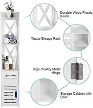 Zerone - Armadietto portaoggetti da bagno, in legno bianco, moderno, autoportante, con porta a scatto e ripiano aperto, per casa, soggiorno, camera da letto, 100 x 20 x 20 cm