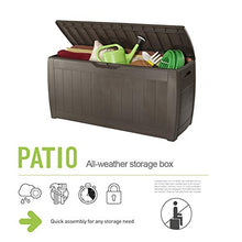 CRZJ Box da 73 galloni Medio - Contenitore di stoccaggio Interno/Esterno in Resina Leggera, Box da Giardino per Attrezzi da Giardino