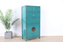 Yajutang - Cassettiera cinese con 4 cassetti, 2 ante, colore: Turchese