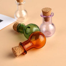 Piccole bottiglie di vetro con sughero, mini bottiglie per feste, matrimoni, creazione di gioielli in miniatura alterata Art Mix 7 colori.