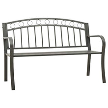 FAMIROSA Panchina da Giardino 125 cm in Acciaio Grigia-2042